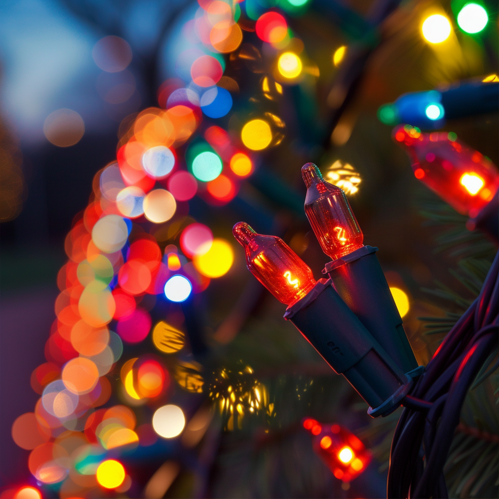 Festive Christmas light decoration