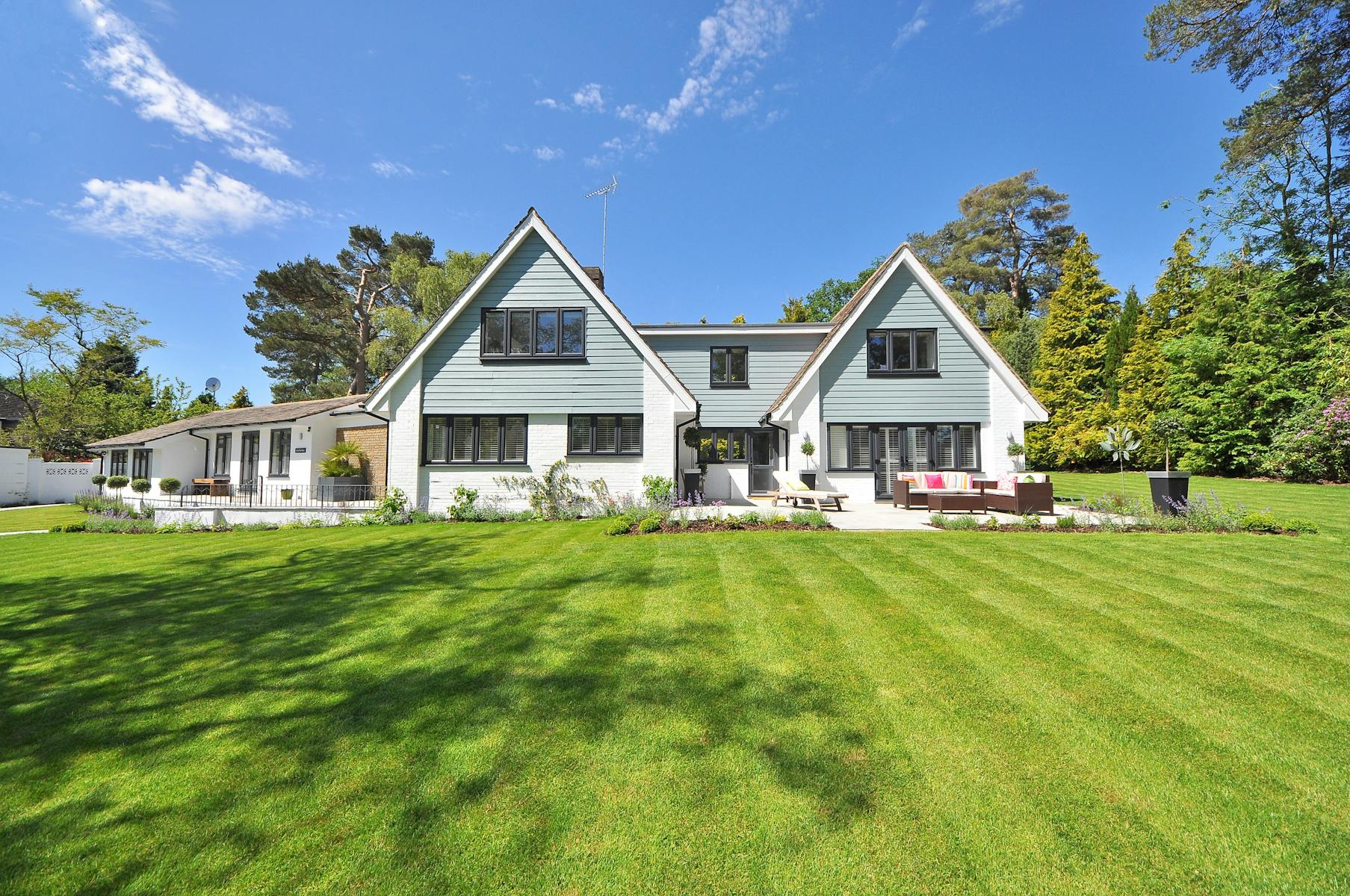 Professionally cleaned driveway and gutters